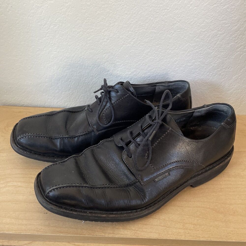 Mephisto Goodyear Welt Mens 12 Black Oxford Shoes Genuine Leather Dress Wedding‎